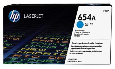 HP 654A azúrový laserový toner