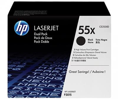 HP 55X čierny laserový toner dvojbalenie