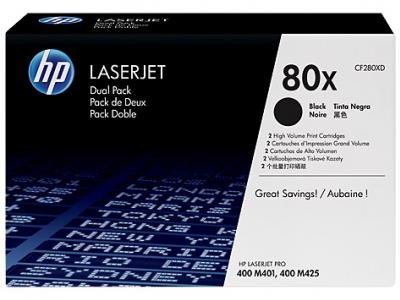 HP 80X čierny laserový toner dvojbalenie