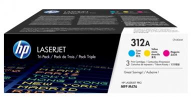 HP 312A azúrový, purpurový a žltý laserový toner trojbalenie