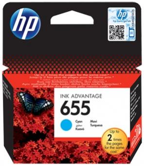 HP 655 azúrová atramentová kazeta