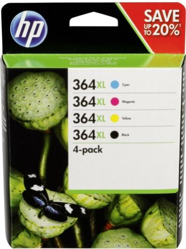 HP 364XL čierna, azúrová, purpurová a žltá atramentová kazeta štvorbalenie