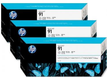 HP 91 svetlá sivá atramentová kazeta trojbalenie