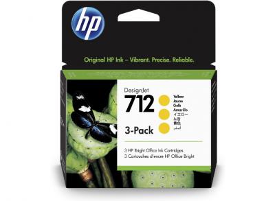 HP 712 žltá atramentová kazeta trojbalenie
