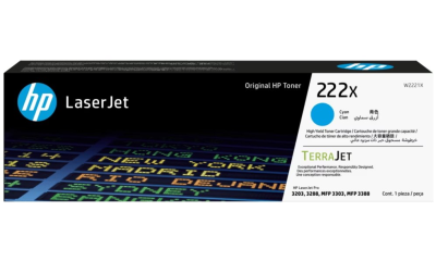 HP 222X azúrový toner