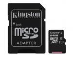 KINGSTON 64GB microSDXC class10 s adaptérom