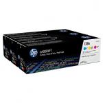 HP 128A azúrový, purpurový a žltý laserový toner trojbalenie